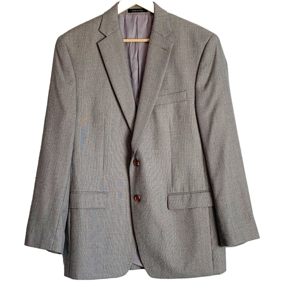 Lauren Ralph Lauren Mens 40R Houndstooth Sports Coat Blazer Blazer Office Career